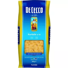   De Cecco Nr. 93 Farfalle 500g – Italienische Pasta oder Reis Zutat für mediterrane Küche