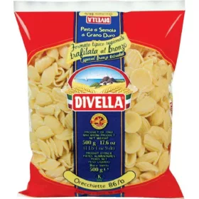  Divella N 86 B Orecchiette Bronze-Drawed Packung 500g – Italienische Pasta oder Reis Zutat für mediterrane Küche