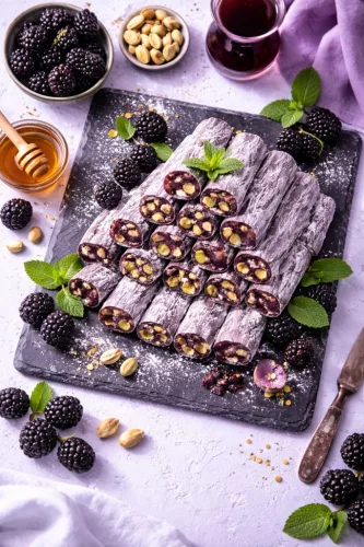 Docht-Lokum mit schwarzer Maulbeere und Antep-Pistazien 1 kg