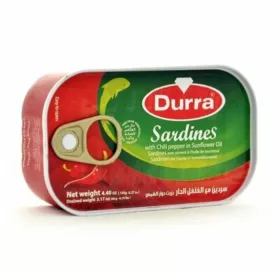   Durra scharflı Sardinen 129 g – Sardinenkonserve für Brotzeit, Salat & Vorrat