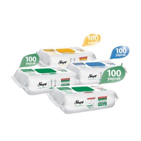   Sleepy Reinigungstücher 100-er (4 Paket) – Pratik Temizlik, Yumuşak Dokulu Mendil