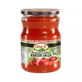   Öncü Tomaten-Paprika-Mark (mix) 700 g – Tomaten-Paprika-Mark für kräftige Soßen & Eintöpfe