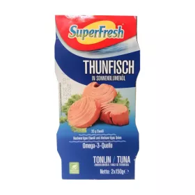   Superfrischer Thunfisch (2x150 g) 150 g – Thunfischkonserve für Salat, Pasta & schnelle Gerichte