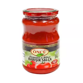   Öncü Tomaten-Paprika-Mark (mix) 380 g – Tomaten-Paprika-Mark für kräftige Soßen & Eintöpfe