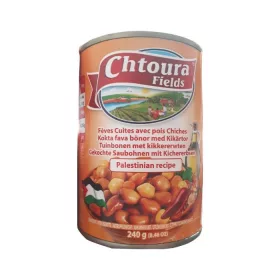   Chtoura Saubohnen mit Kichererbsen 240 g – Kichererbsen für Hummus, Eintopf & Salat