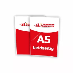   Broşür DIN A5 (14,8 cm x 21,0 cm), bir tarafı baskılı, 135 gr