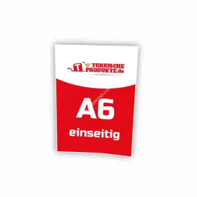   Broşür DIN A6 (10,5 cm x 14,8 cm), bir tarafı baskılı, 115 gr