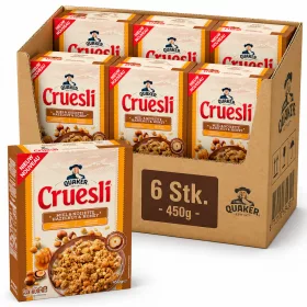  Quaker Cruesli Müsli Haselnuss & Honig (6 Stk. x 450 g)