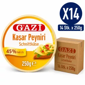 Gazi Turkish Style Kashar Cheese – 14 Pieces x 250 g