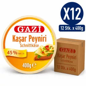 Gazi Turkish Style Kashar Cheese – 12 Pieces x 400 g