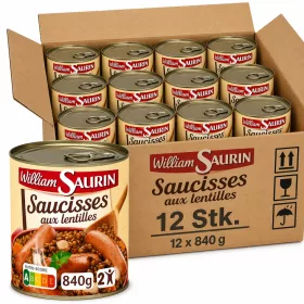    William Saurin Sausages with Lentils (12 Pcs Carton, 12 x 840 g)