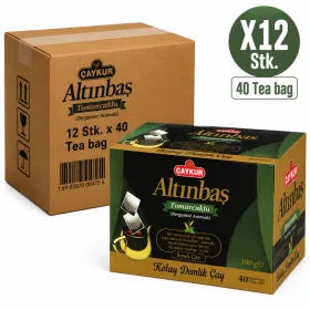   Çaykur Altınbaş Black Tea with Bergamot Flavor – 12 Packs x 40 Tea Bags