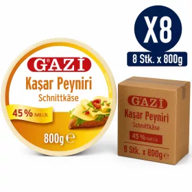 Gazi Kasar Cheese 45% Fat – 8 Pieces x 800 g