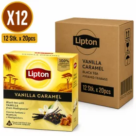 Lipton Vanilla & Caramel Black Tea – 12 pcs x 20 Tea Bags