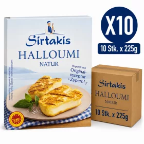 Sirtakis Natural Halloumi Cheese – 10 Pieces x 225 g
