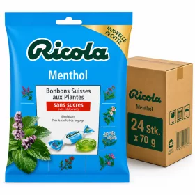 Ricola Mentollü Şekersiz Bitkisel Şeker (24 Adet x 70 g)