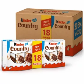  Kinder Country Milk Chocolate Bars With Cereals (20 pcs x 423 g)