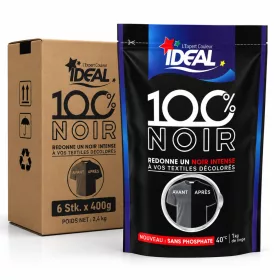 Ideal 100% Noir Black Textile Dye (6 pcs x 400 g)