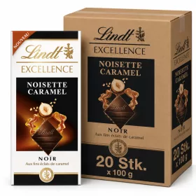   Lindt Excellence Hazelnut Caramel Noir Dark Chocolate (20 pcs x 100 g)
