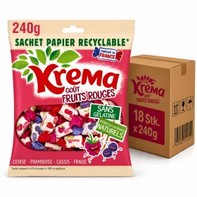   Krema Kırmızı Meyve Aromalı Yumuşak Şekerleme (18 Adet x 240 g)