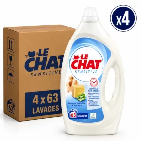   Le Chat Sensitive Marseille Soap & Aloe Vera Liquid Laundry Detergent (4 pcs x 63 Washes)