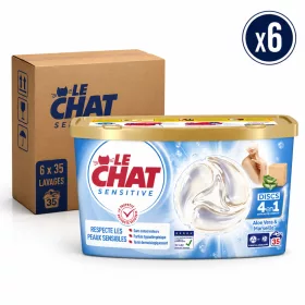   Le Chat Sensitive 4in1 Laundry Discs Aloe Vera & Marseille Soap (6 pcs x 35 Washes)