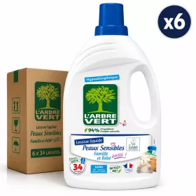   L’Arbre Vert Liquid Laundry Detergent for Sensitive Skin Family & Baby (6 pcs x 34 Washes)