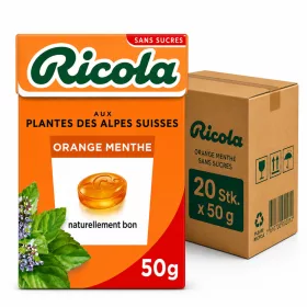 Ricola Portakal Nane Şekersiz Pastil (20 Adet x 50 g)