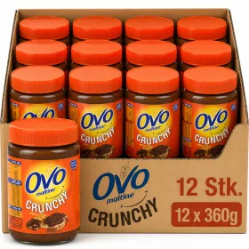    OVO Maltine Crunchy Sürülebilir Kakao & Malt Kreması (12 Adet x 360 g)