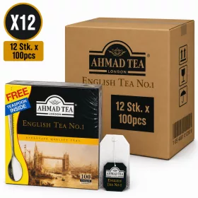   Ahmad Tea English Tea No.1 Black Tea – 12 Packs x 100 Tea Bags