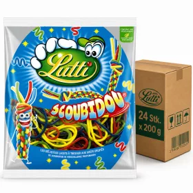 Lutti Scoubidou Meyve Aromalı Şeker (24 Adet x 200 g)