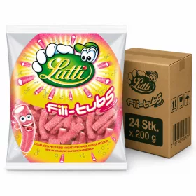   Lutti Fini-Tubs Erdbeere Gefüllte Saure Sticks (24 Stk. x 200 g)