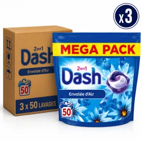   Dash 2in1 Envolée d’Air Powder Laundry Detergent Mega Pack (3 pcs x 50 Washes)