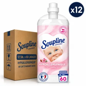  Soupline Concentrated Hypoallergenic Fabric Softener with Sweet Almond Milk (12 pcs x 60 Washes)