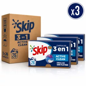   Skip 3 in 1 Active Clean Laundry Detergent Capsules (3 pcs x 26 Washes)