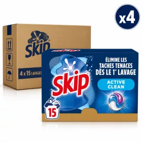 Skip Active Clean Laundry Detergent Caps (4 pcs x 15 Washes)