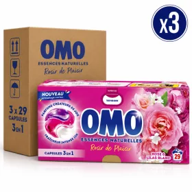   OMO Essences Naturelles Rosir de Plaisir Rose & White Lilac Laundry Capsules (3 pcs x 29 Capsules)