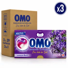   OMO Essences Naturelles J’ai rêvé du Sud Lavender & Patchouli Laundry Capsules (3 pcs x 29 Capsules)