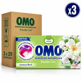   OMO Essences Naturelles Prendre l’air Jasmine & Cotton Flower Laundry Capsules (3 pcs x 29 Capsules)