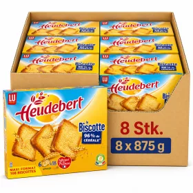  LU Heudebert Biscotte Toast (8 Pcs Carton, 8 x 875 g)