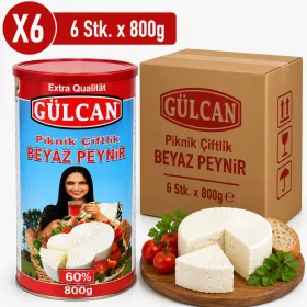 Gülcan Picnic Farm White Cheese 60% Fat – 6 Pcs x 800 g