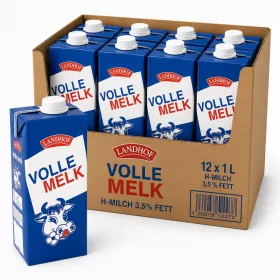 LANDHOF H-Milch 3,5 % Fett 12 × 1 L