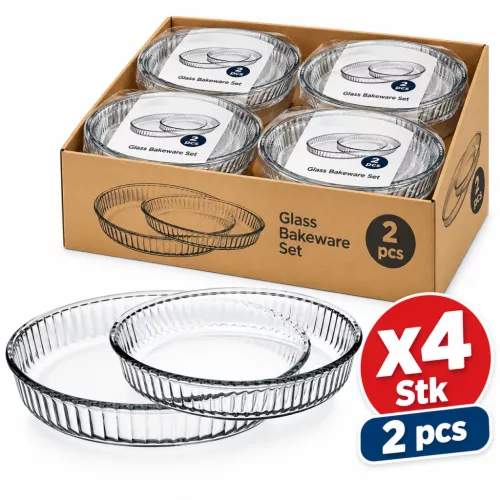 Glas-Backformen-Set – 4 Pack. × 2 Backformen