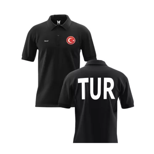 T-Shirt mit Kragenflaggenmotiv