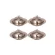 Saka Round Turkish Delight Bowl 9 cm – Hand-Hammered, 4-Pack Set, Nickel