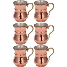 Handled Ladle Mug 250 ml – Machine Hammered, 6-Pack Set