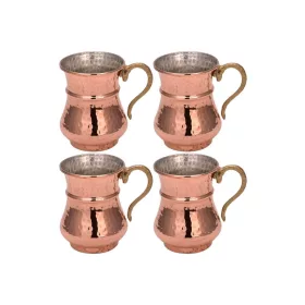 Handled Ladle Mug 250 ml – Machine Hammered, 4-Pack Set