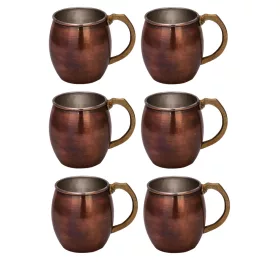 Riva Copper Beaker 550 ml – Straight, 6-Pack Set, Oxidized
