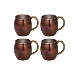 Riva Copper Beaker 550 ml – Straight, 4-Pack Set, Oxidized