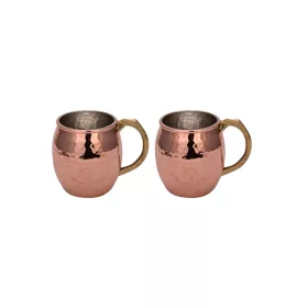 Riva Copper Beaker 550 ml – Hand-Hammered, 2-Pack Set